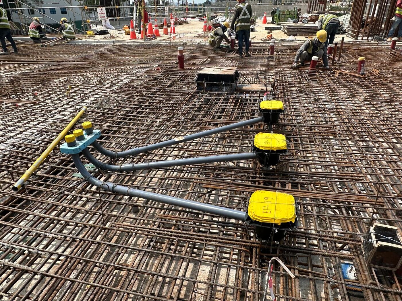 Earthing mat bonded in at slab stage